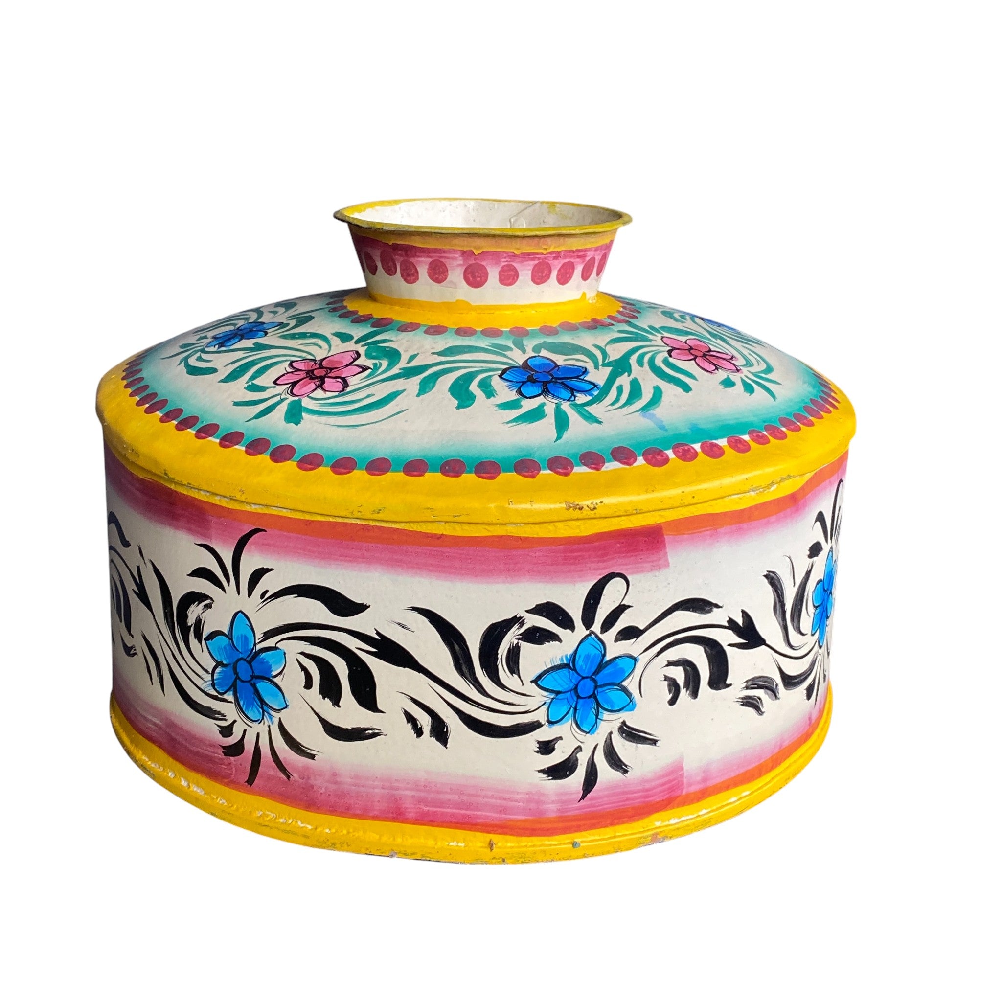 IRON HAND PAINTED POT