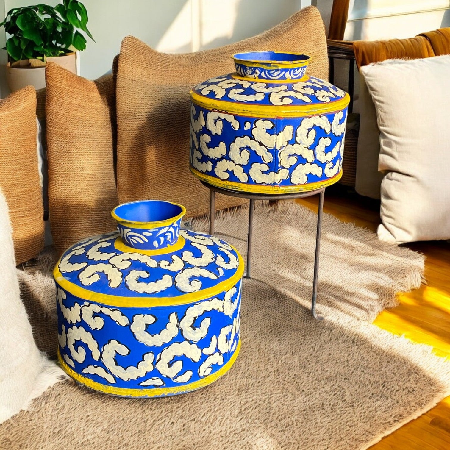 IRON HAND PAINTED POT