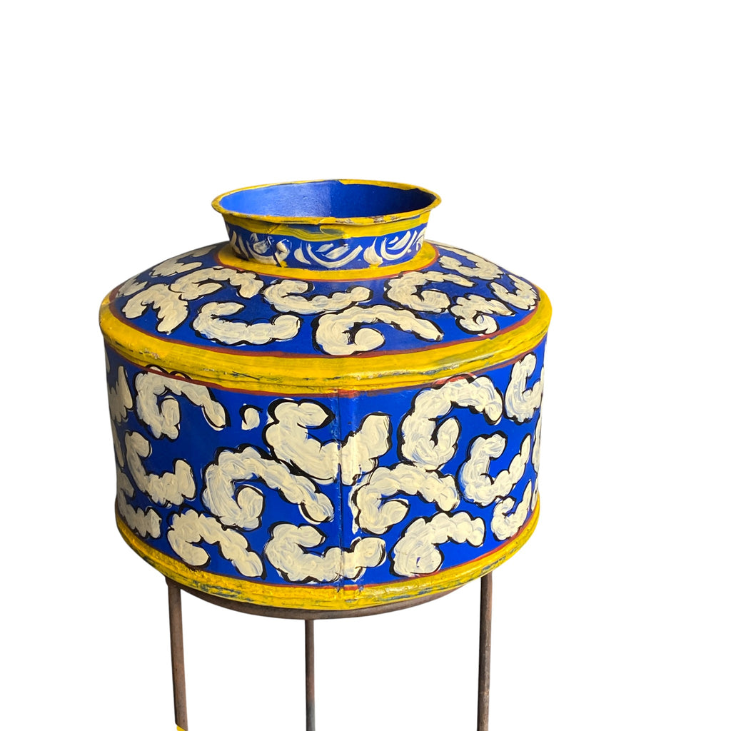 IRON HAND PAINTED POT