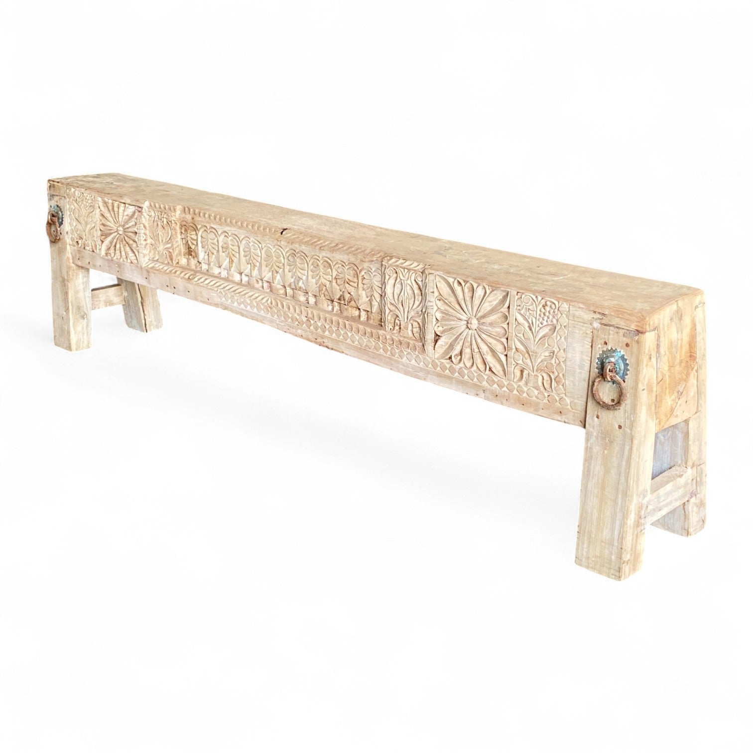 VINTAGE HAND CARVED BENCH