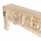 VINTAGE HAND CARVED BENCH