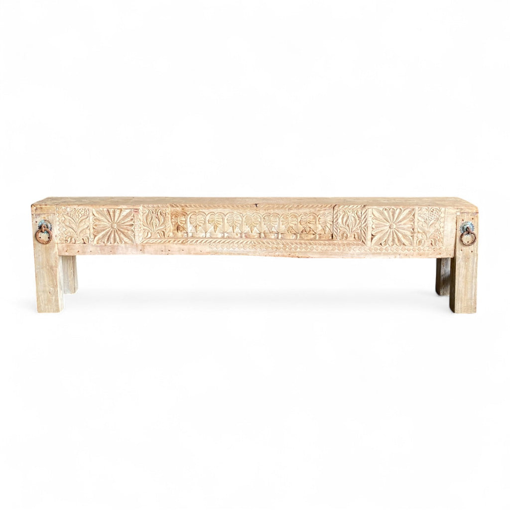 VINTAGE HAND CARVED BENCH
