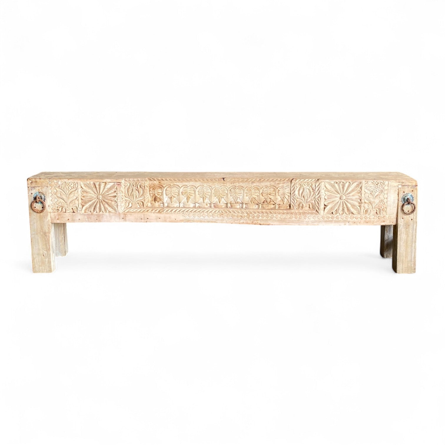 VINTAGE HAND CARVED BENCH