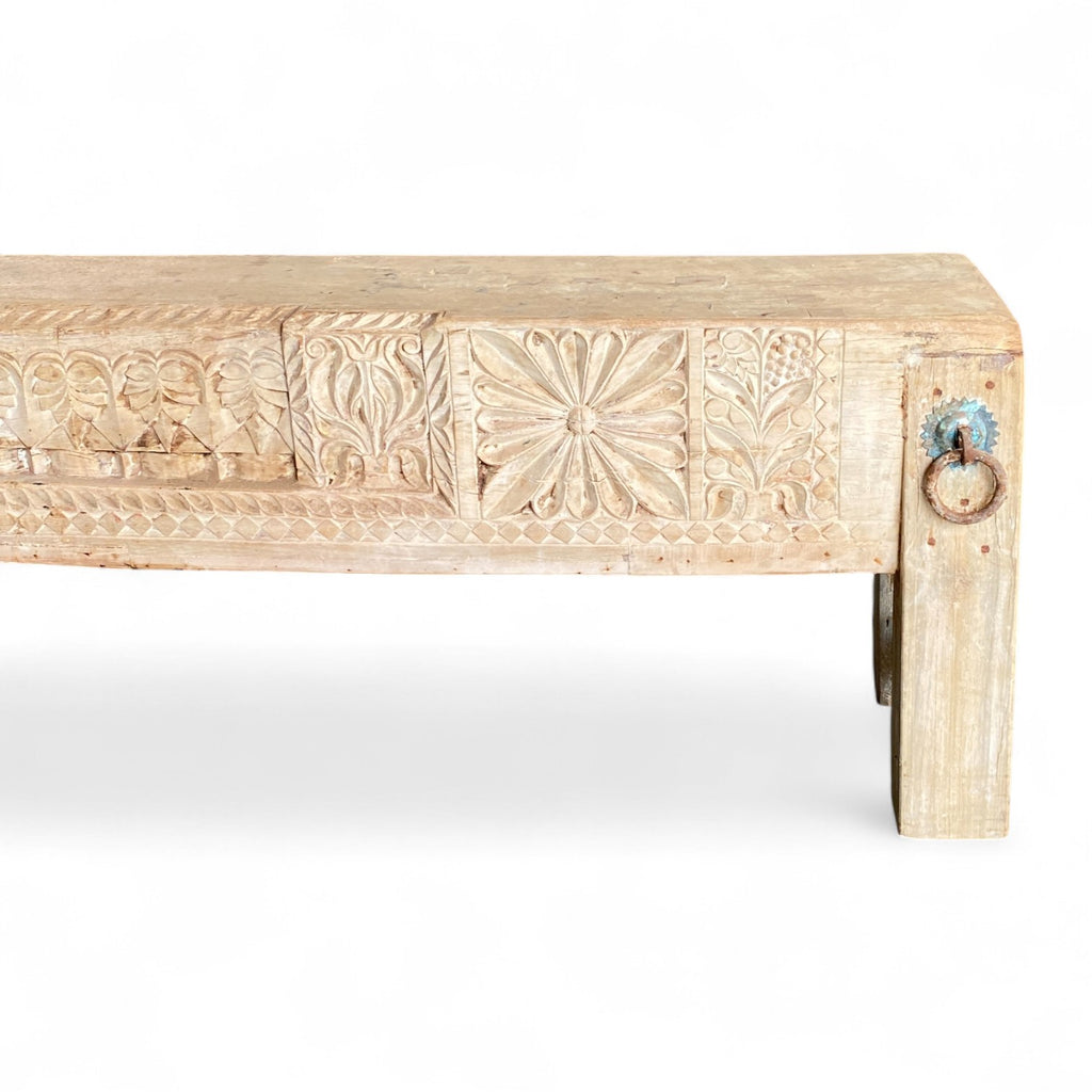 VINTAGE HAND CARVED BENCH