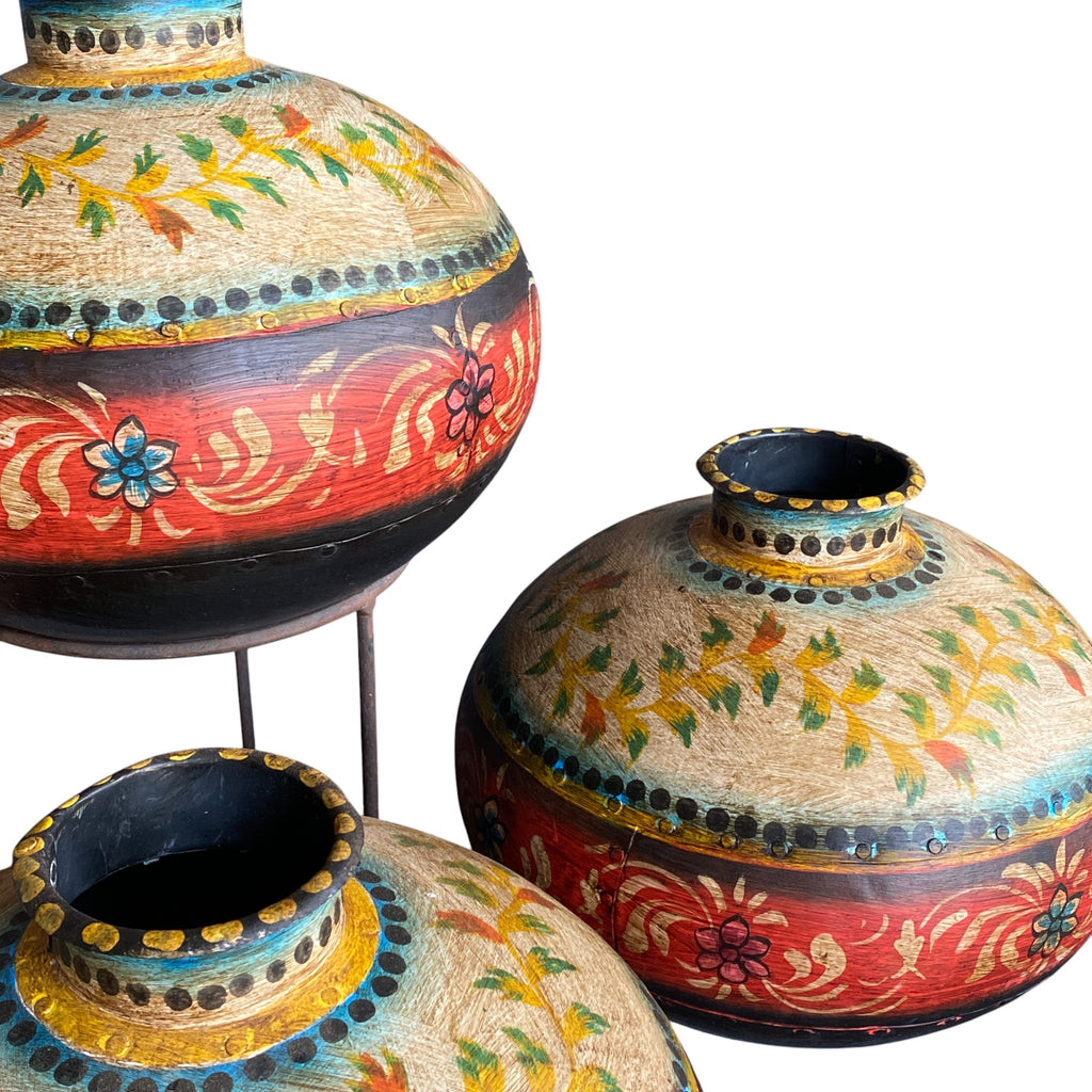IRON HAND PAINTED POT