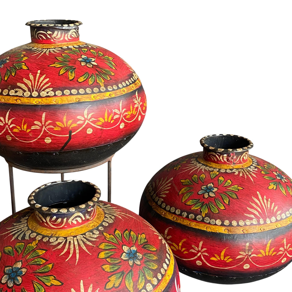 IRON HAND PAINTED POT