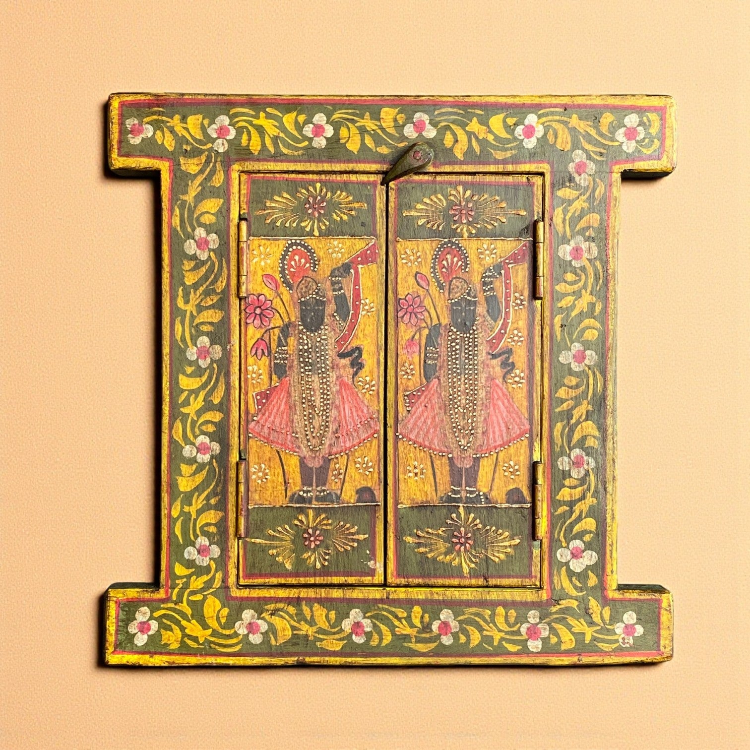 WOODEN HAND PAINTED WINDOW