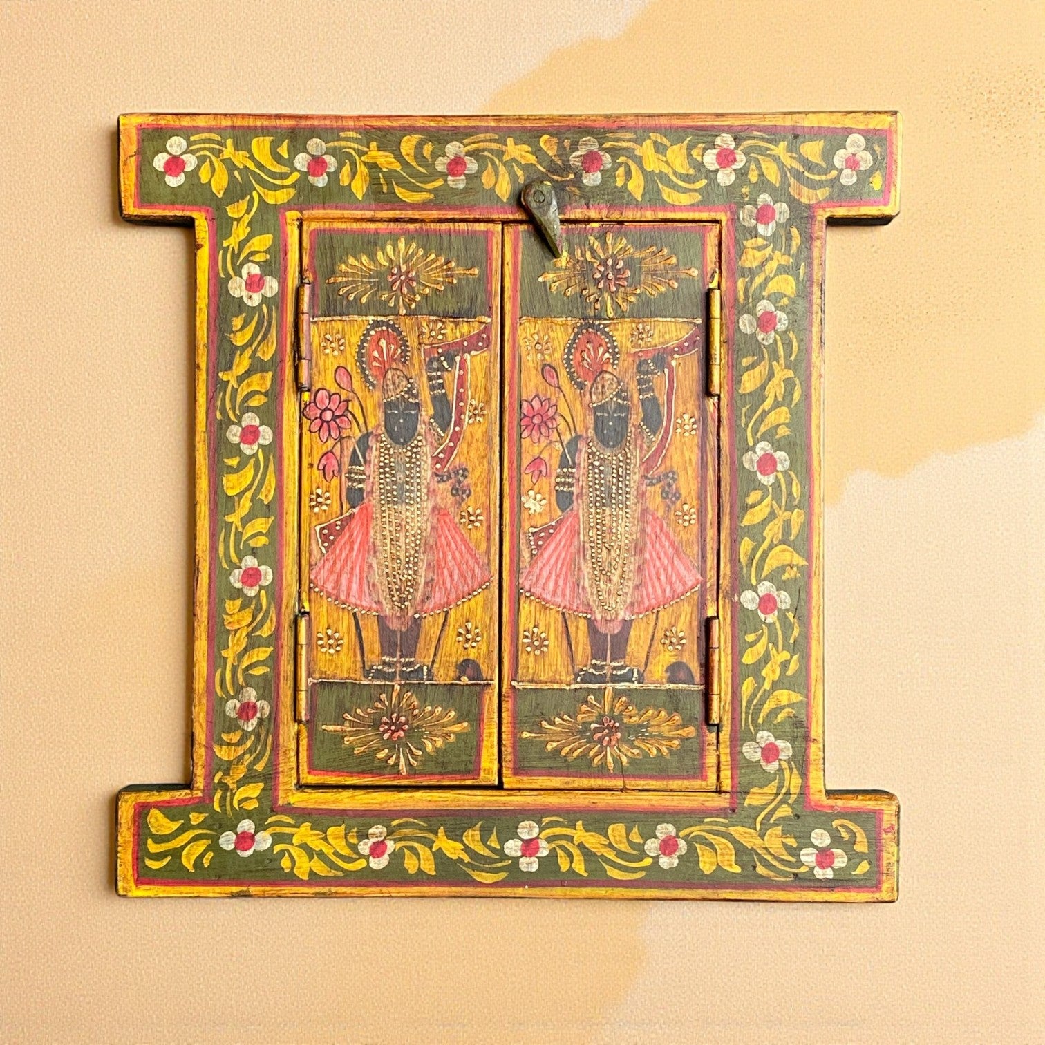 WOODEN HAND PAINTED WINDOW