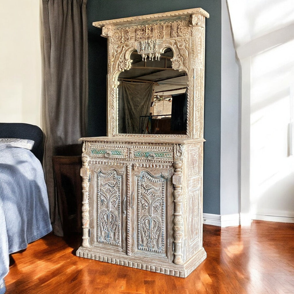 WOODEN CARVED DRESSHING TABLE