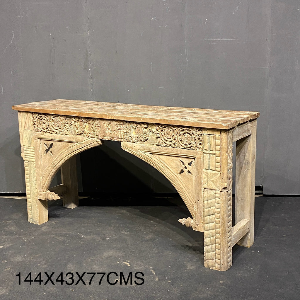 VINTAGE HAND CARVED CONSOLE TABLE