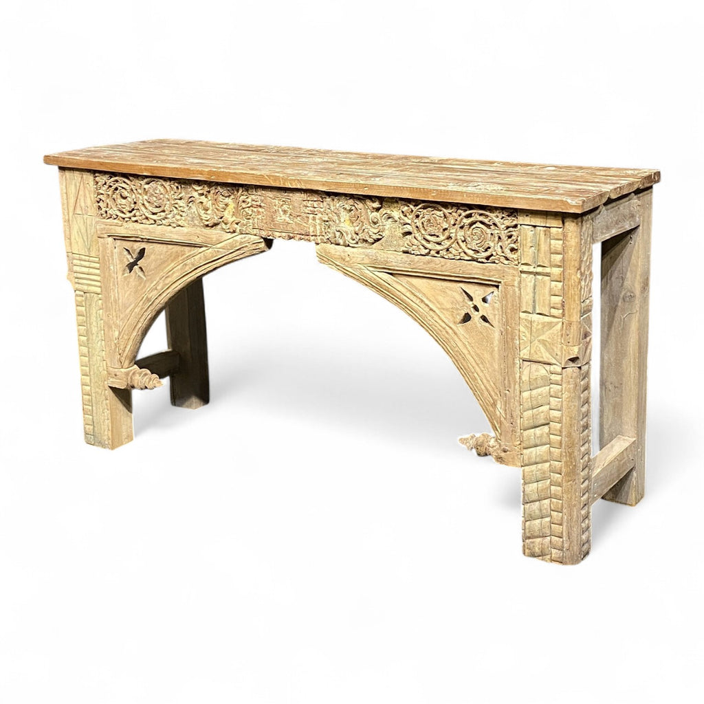 VINTAGE HAND CARVED CONSOLE TABLE