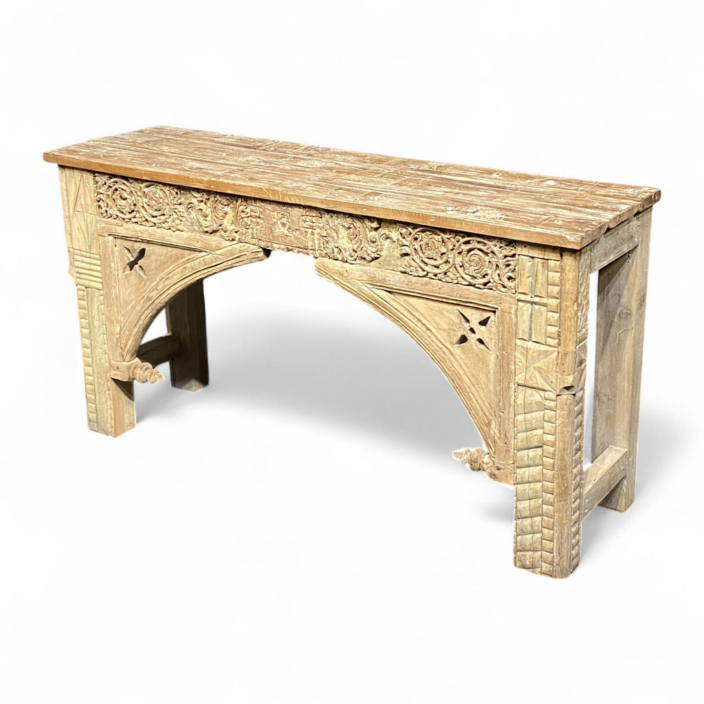 VINTAGE HAND CARVED CONSOLE TABLE