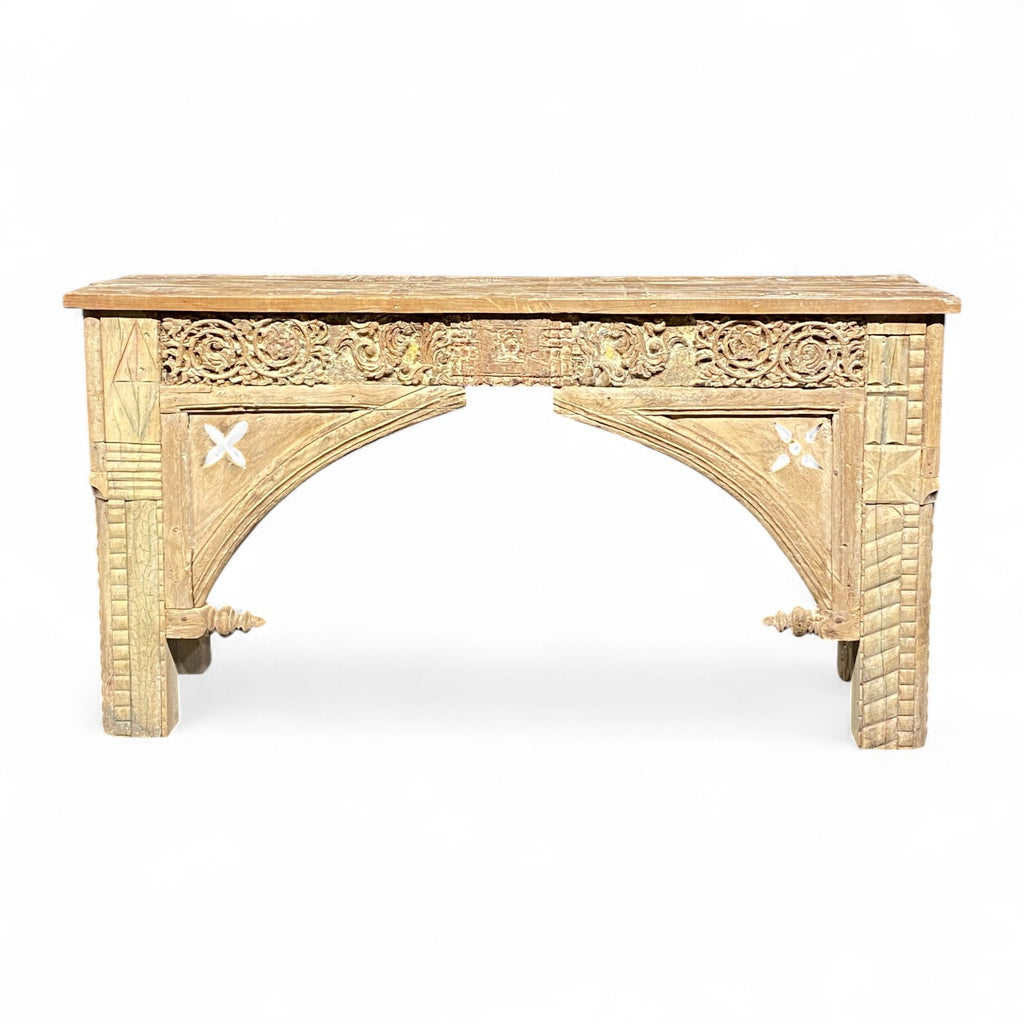 VINTAGE HAND CARVED CONSOLE TABLE