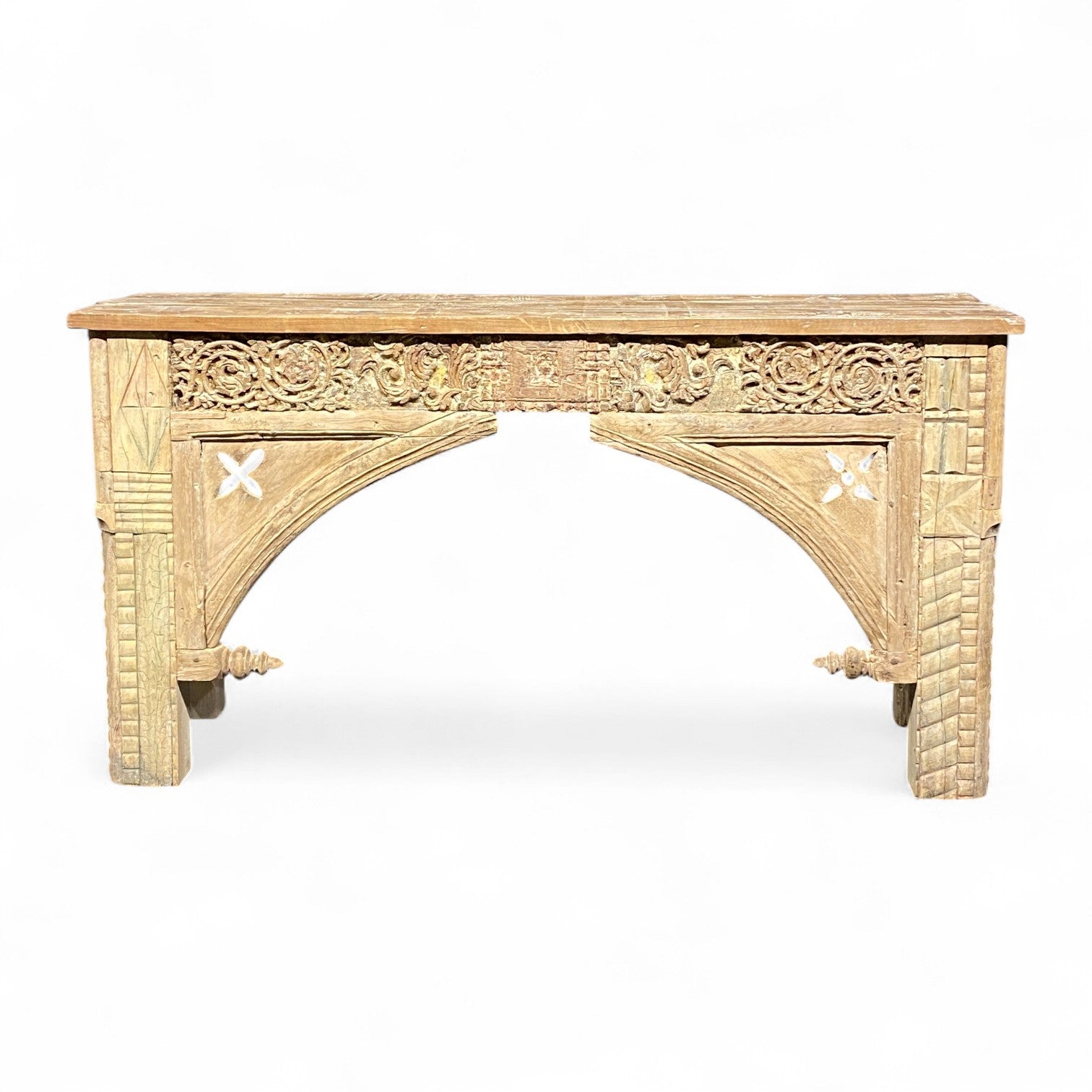VINTAGE HAND CARVED CONSOLE TABLE