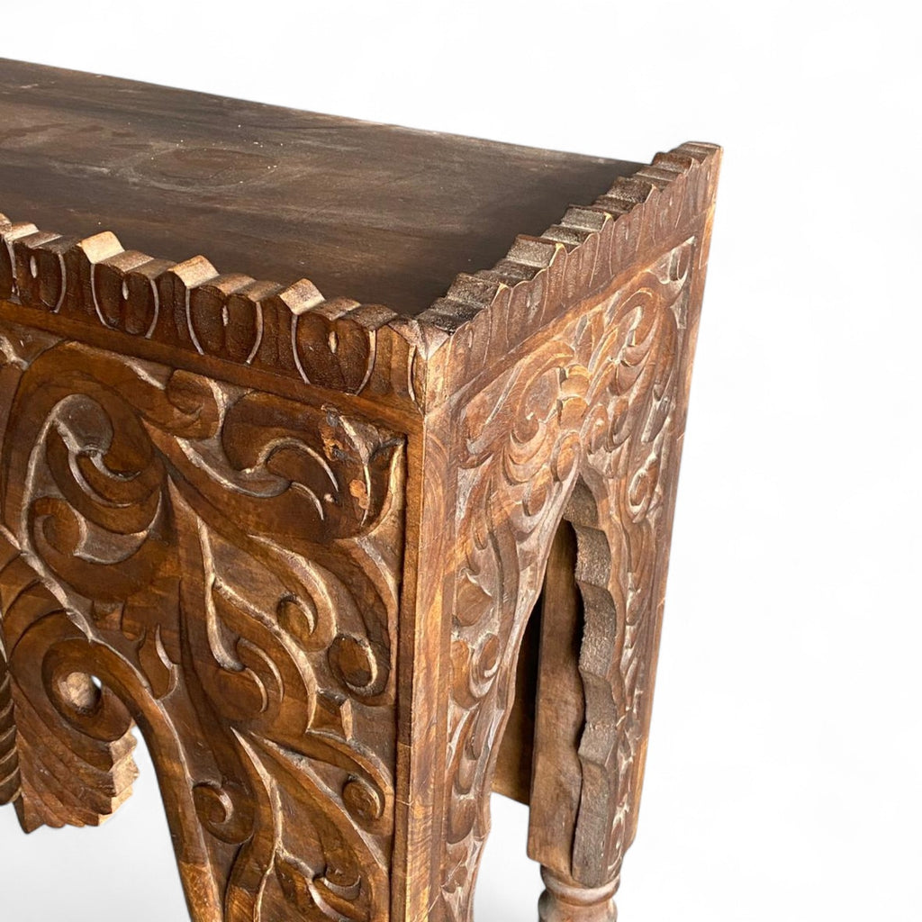 MANGO WOOD HAND CARVED CONSOLE TABLE