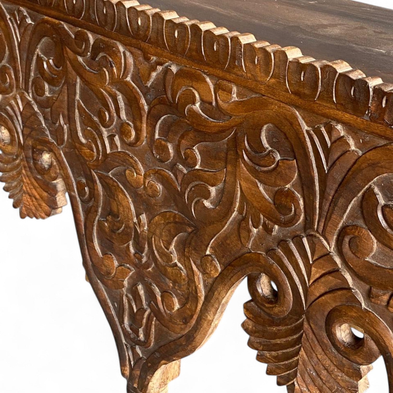 MANGO WOOD HAND CARVED CONSOLE TABLE