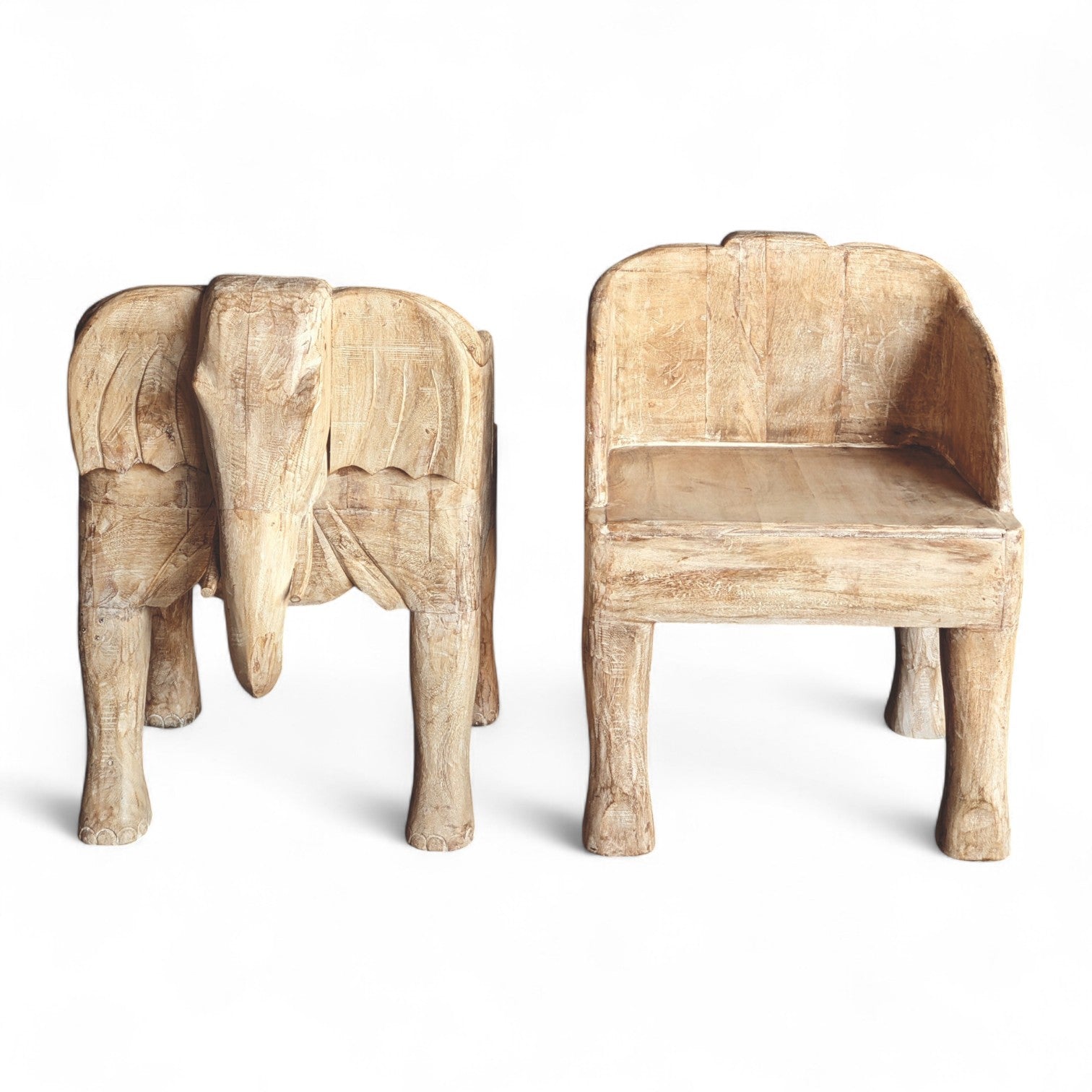 WOODEN ELEPHANT CHAIR