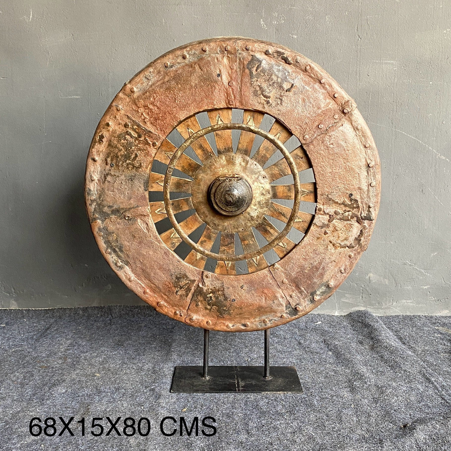 Rustic Wheel Sculpture
