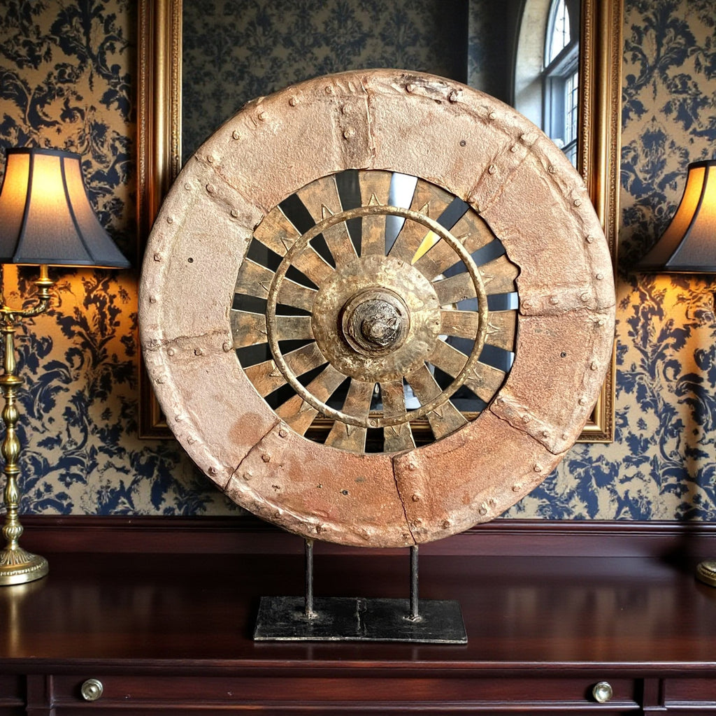 Rustic Wheel Sculpture