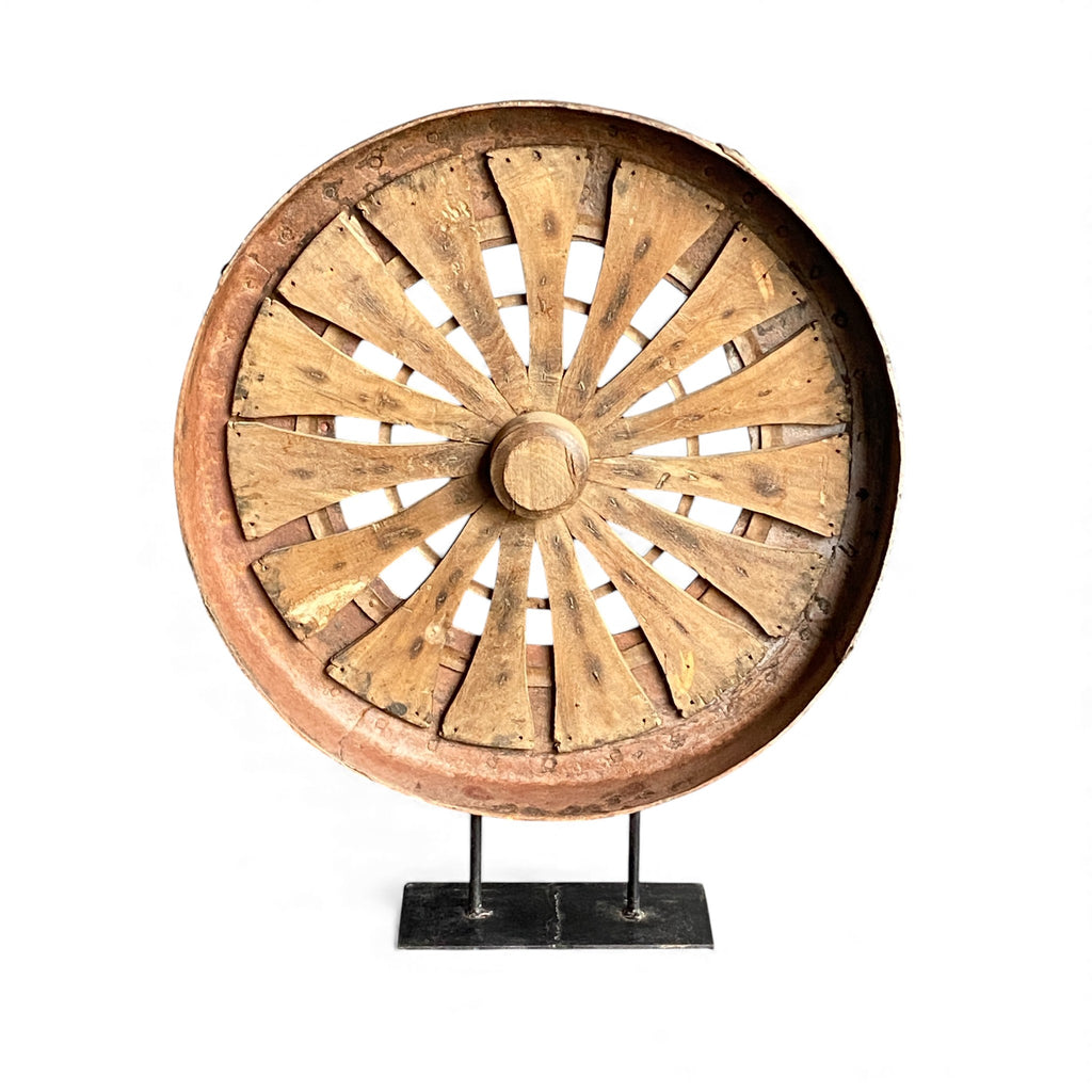 Rustic Wheel Sculpture