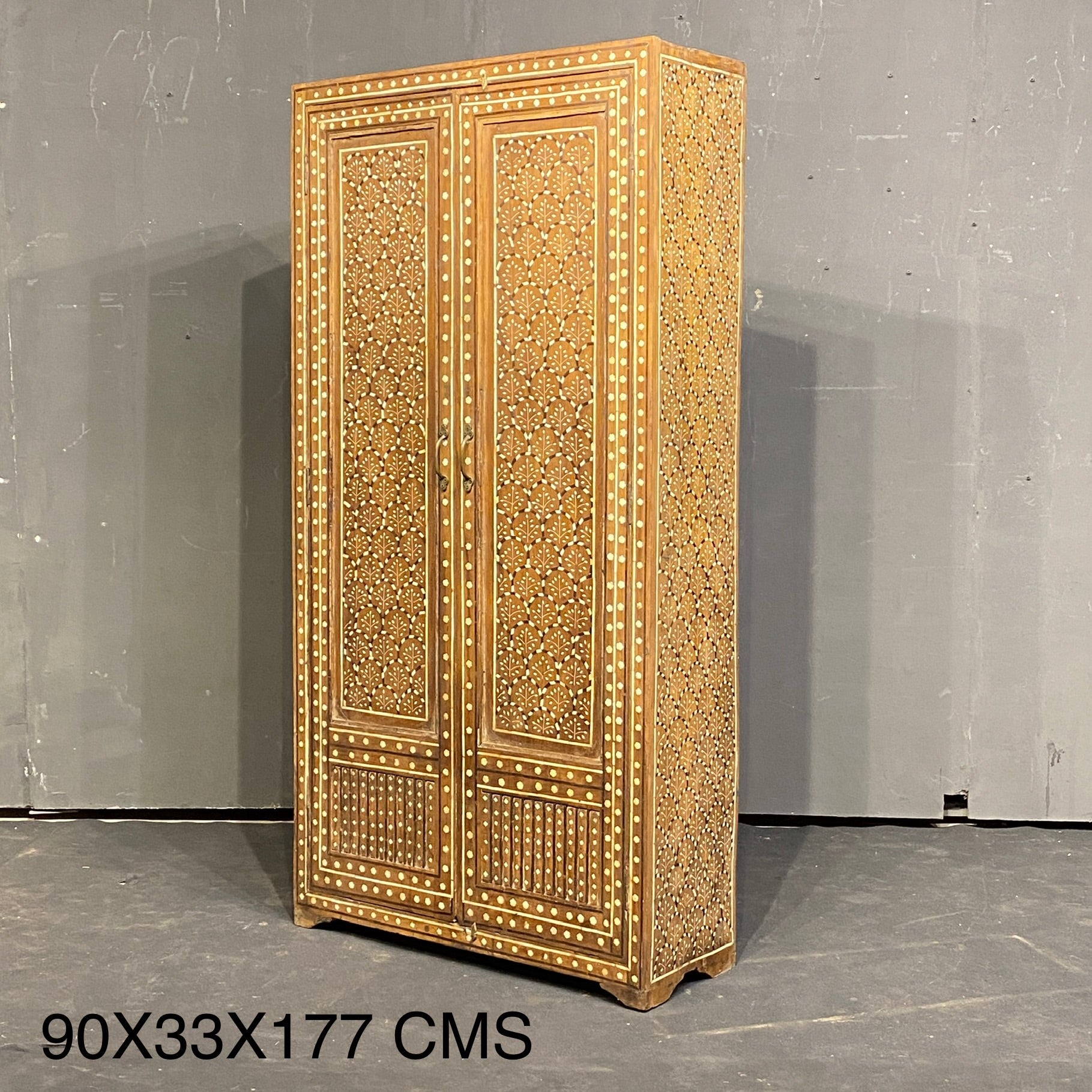 Hand-Carved Wooden Cabinet