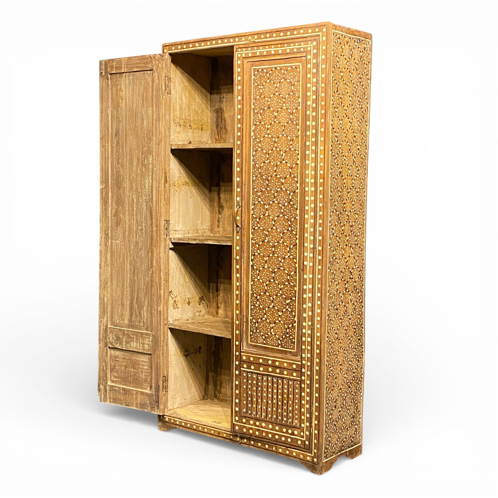 Hand-Carved Wooden Cabinet