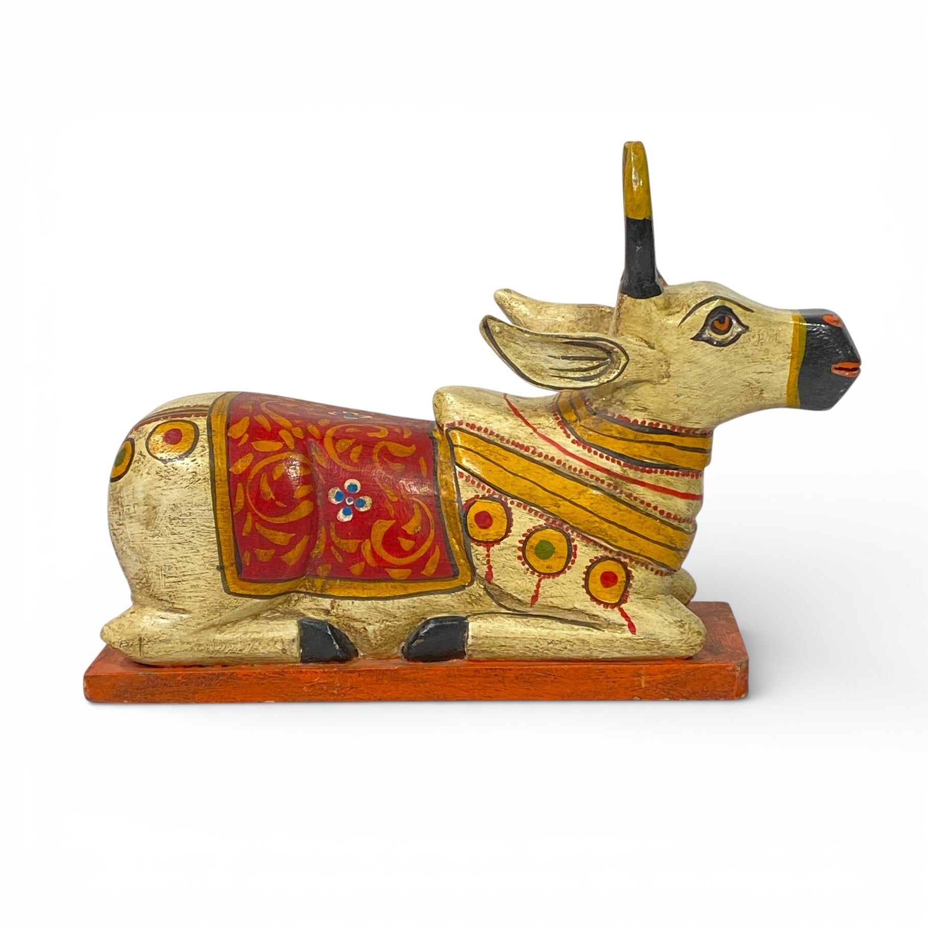 HAND-PAINTED WOODEN NANDI