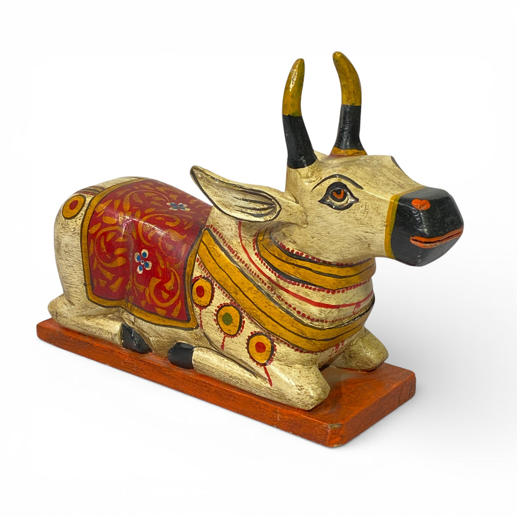 HAND-PAINTED WOODEN NANDI
