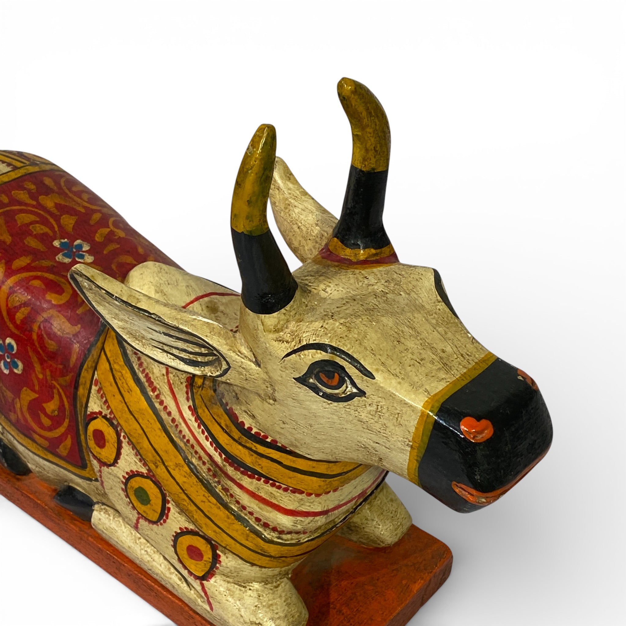 HAND-PAINTED WOODEN NANDI