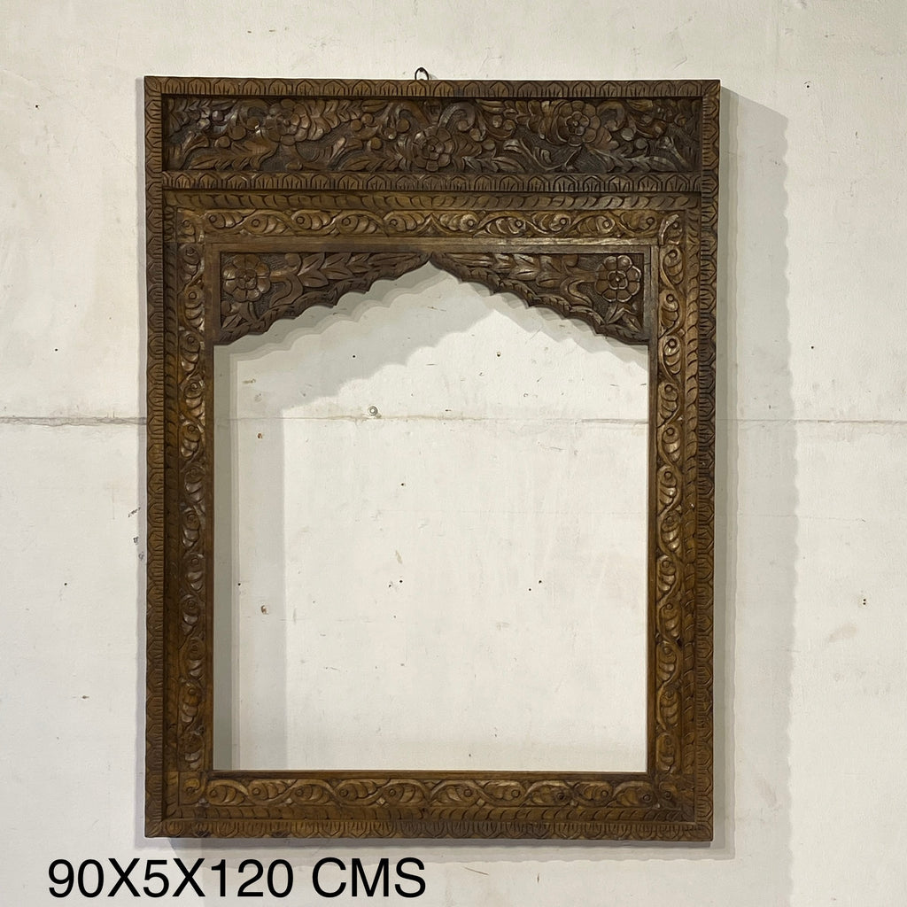 HAND-CARVED WOODEN ARCH FRAME