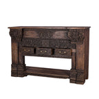 Hand-Carved Indian Console Table with 3 Drawers – Solid Wood