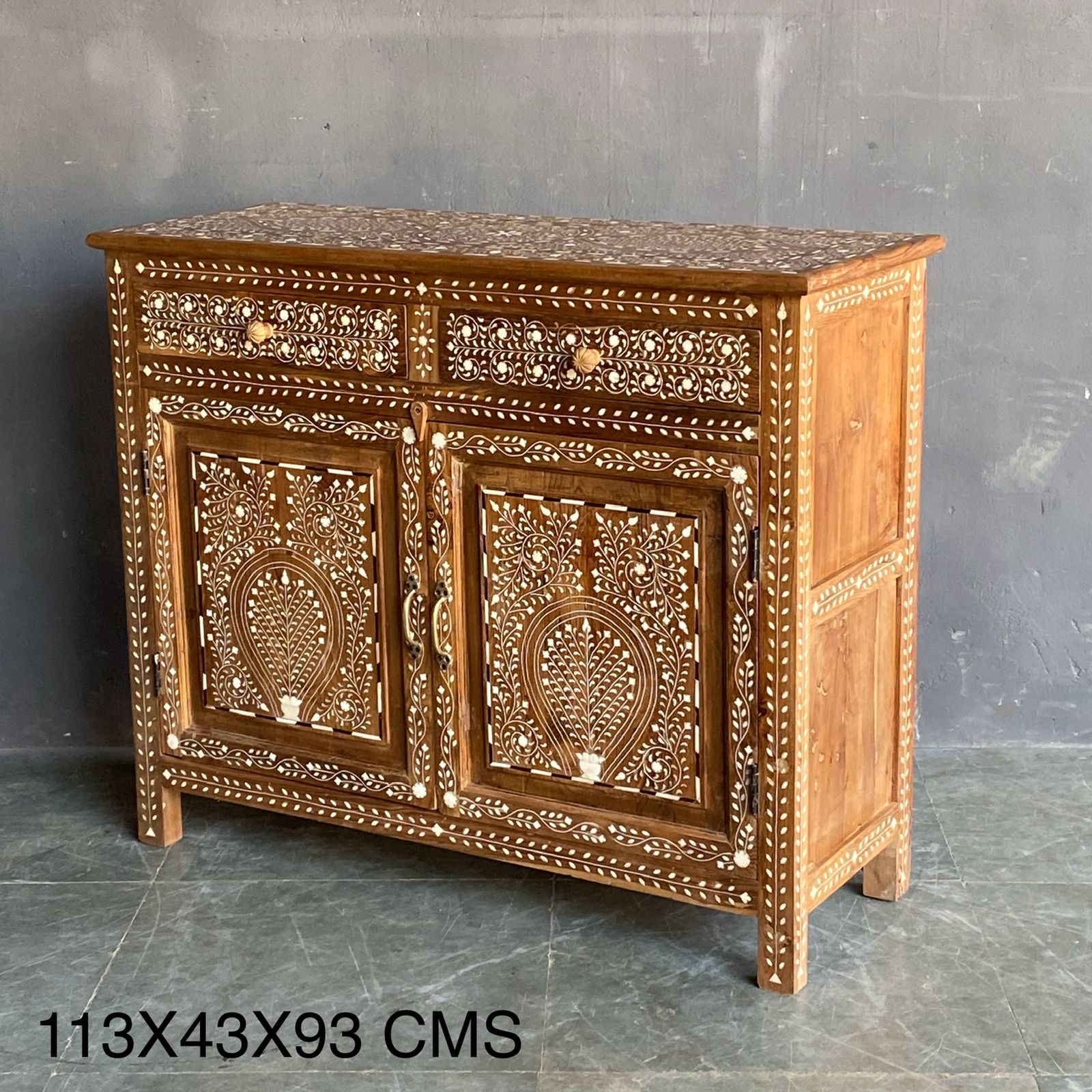 Bone Inlay Sideboard Cabinet