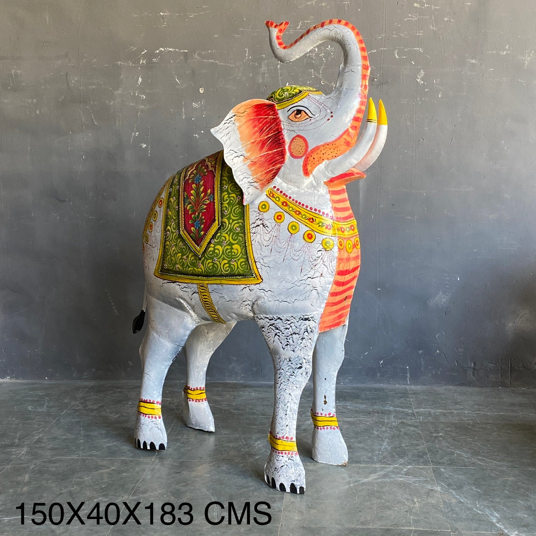 Royal Painted Elephant – handcrafted vintage Indian decor from Jodhpur, Rajasthan