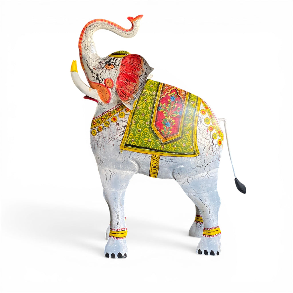 Royal Painted Elephant – handcrafted vintage Indian decor from Jodhpur, Rajasthan