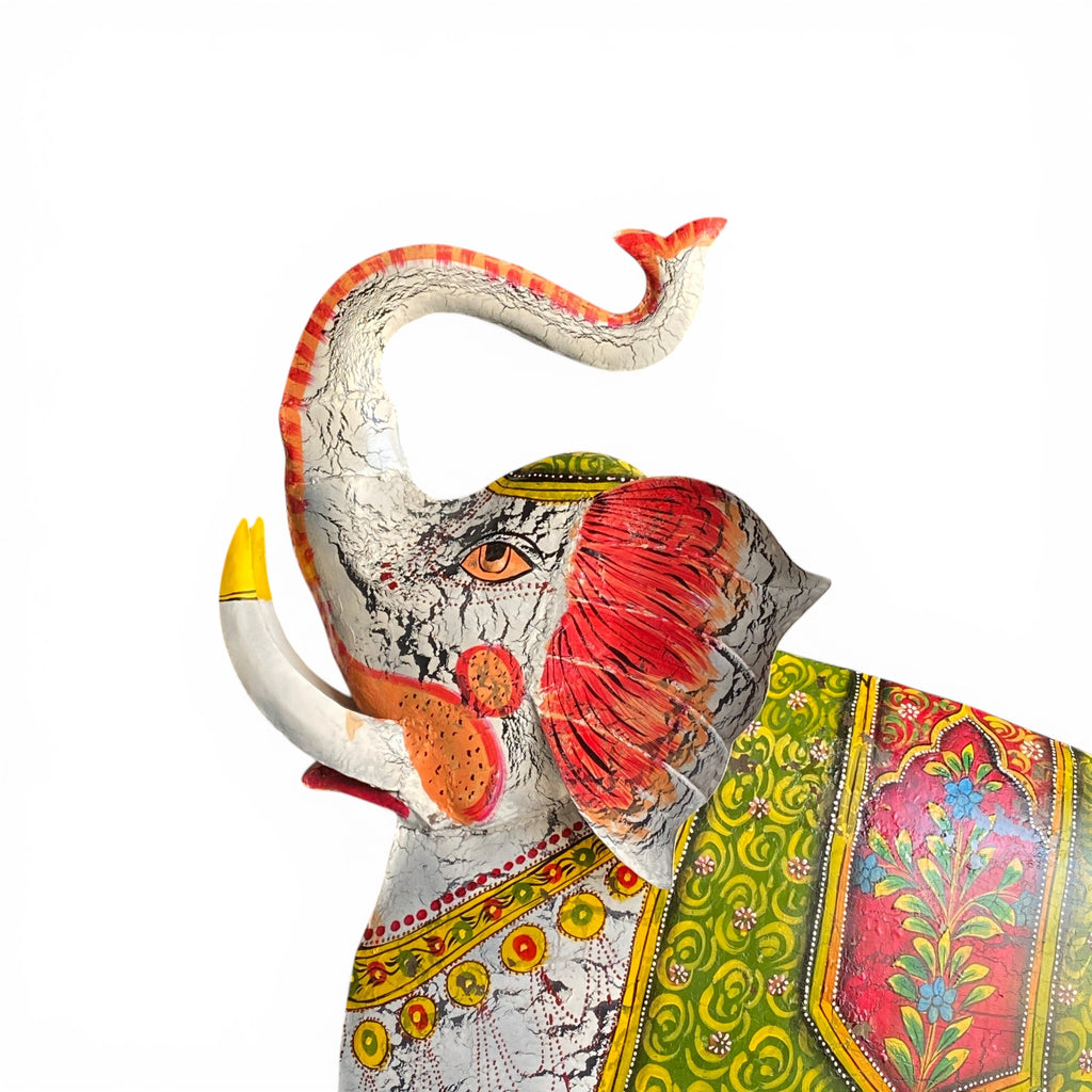 Royal Painted Elephant – handcrafted vintage Indian decor from Jodhpur, Rajasthan