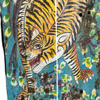 Hand-Painted Tiger Panel – handcrafted vintage Indian decor from Jodhpur, Rajasthan