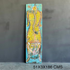 Vintage Wooden Tiger Panel Wall Art