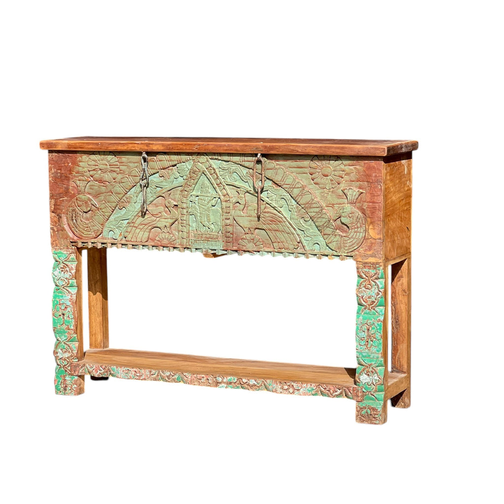 Hand-Carved Arch Console – handcrafted vintage Indian decor from Jodhpur, Rajasthan
