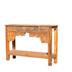 Wooden Carved Console Table – handcrafted vintage Indian decor from Jodhpur, Rajasthan