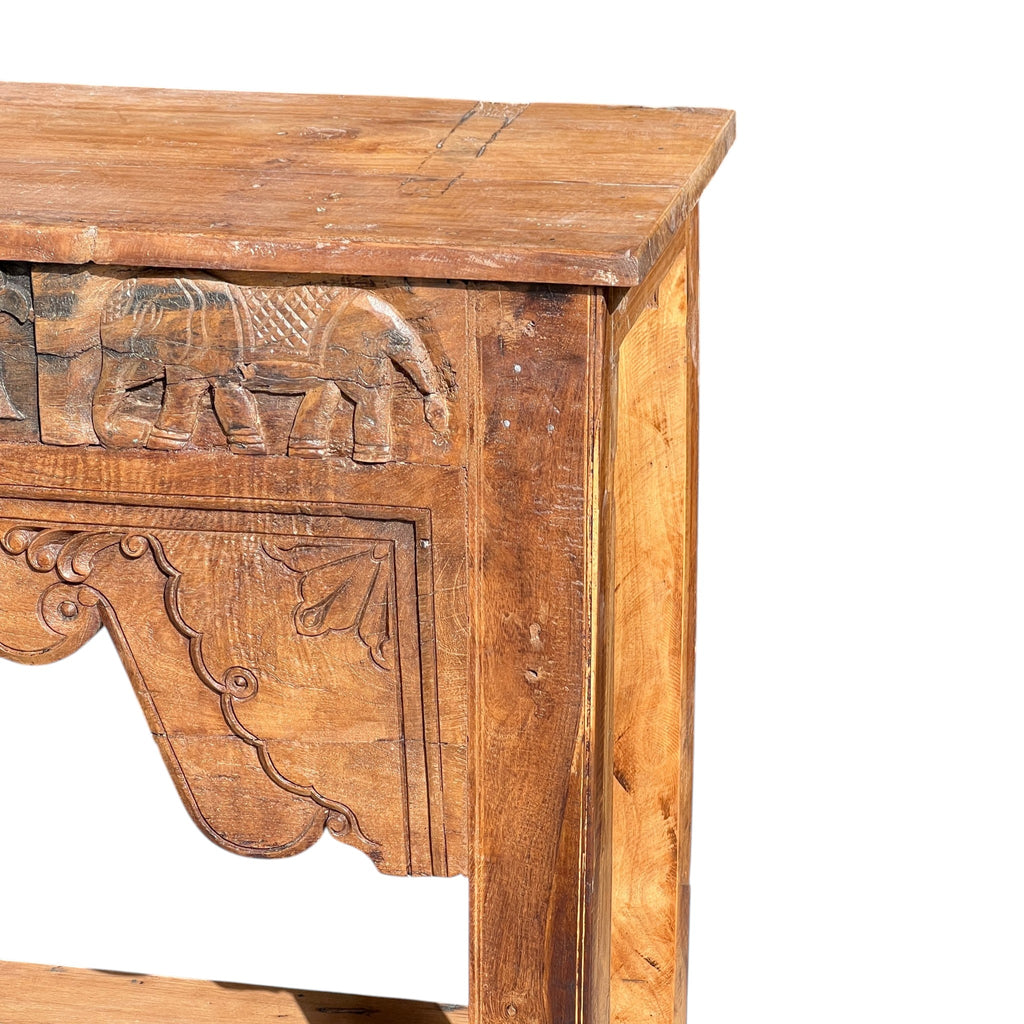 Wooden Carved Console Table – handcrafted vintage Indian decor from Jodhpur, Rajasthan