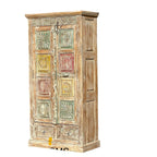 Carved Wardrobe — Multicolour Floral Panel