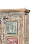 Carved Wardrobe — Multicolour Floral Panel