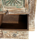Carved Wardrobe — Multicolour Floral Panel