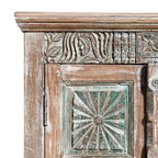 Carved Wardrobe — Multicolour Floral Panel
