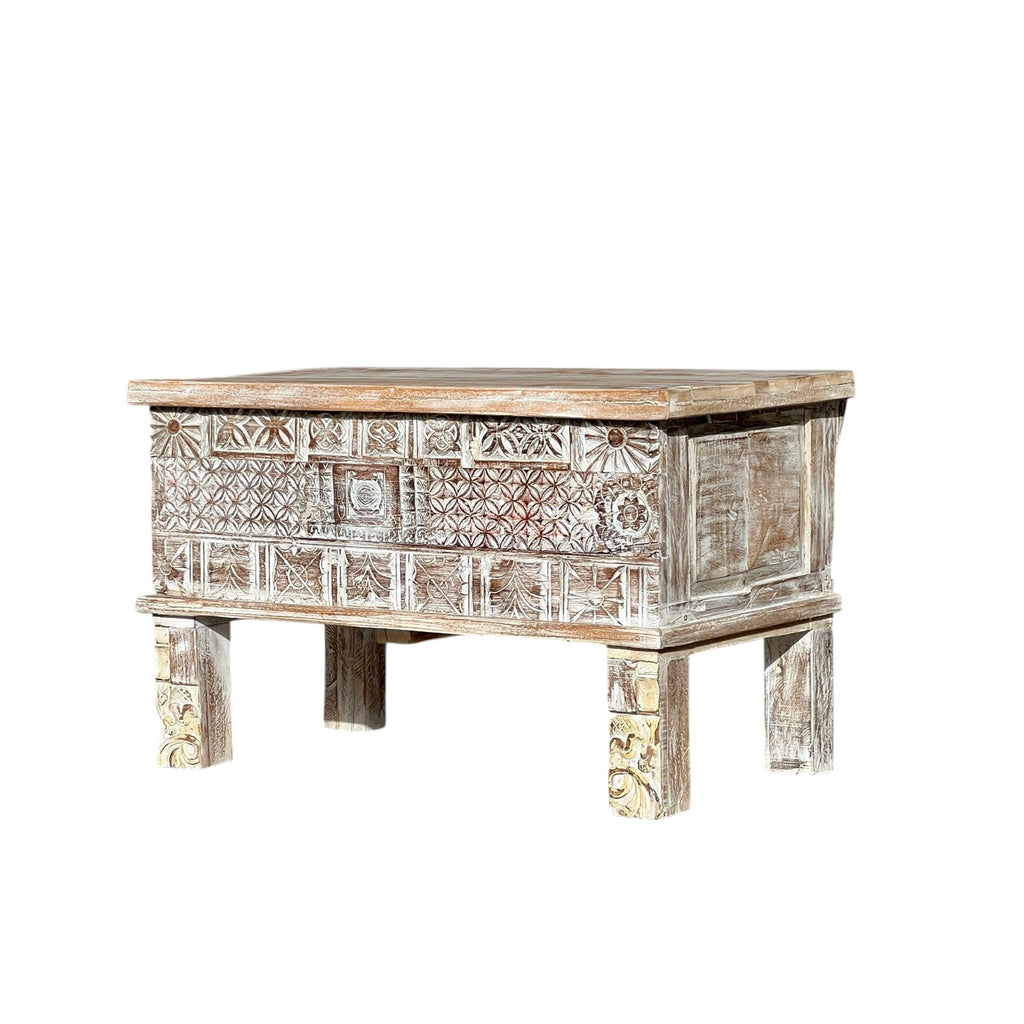 Carved Dowry Chest – handcrafted vintage Indian decor from Jodhpur, Rajasthan