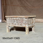 Carved Dowry Chest – handcrafted vintage Indian decor from Jodhpur, Rajasthan