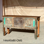 Carved Console Table – handcrafted vintage Indian decor from Jodhpur, Rajasthan