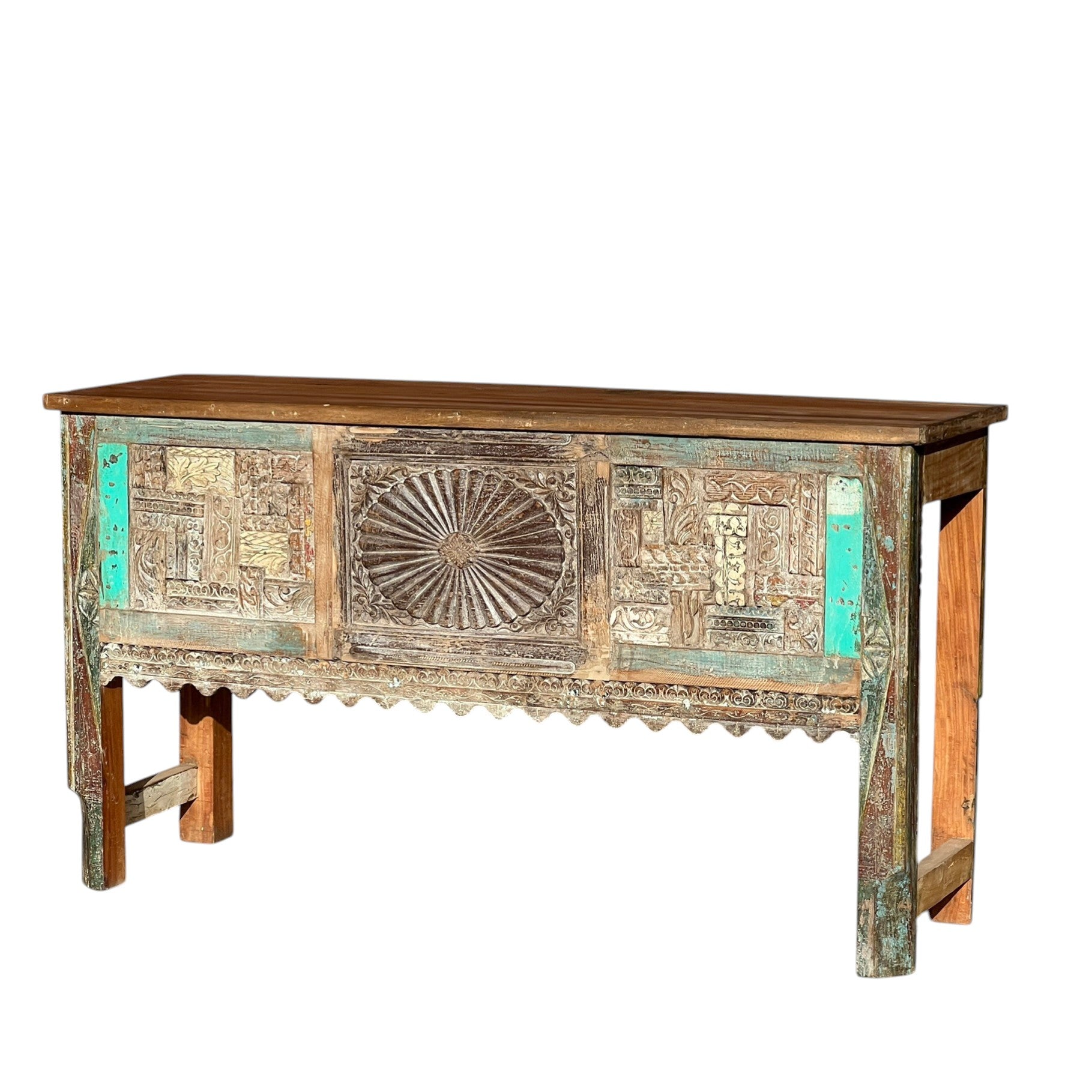 Carved Console Table – handcrafted vintage Indian decor from Jodhpur, Rajasthan