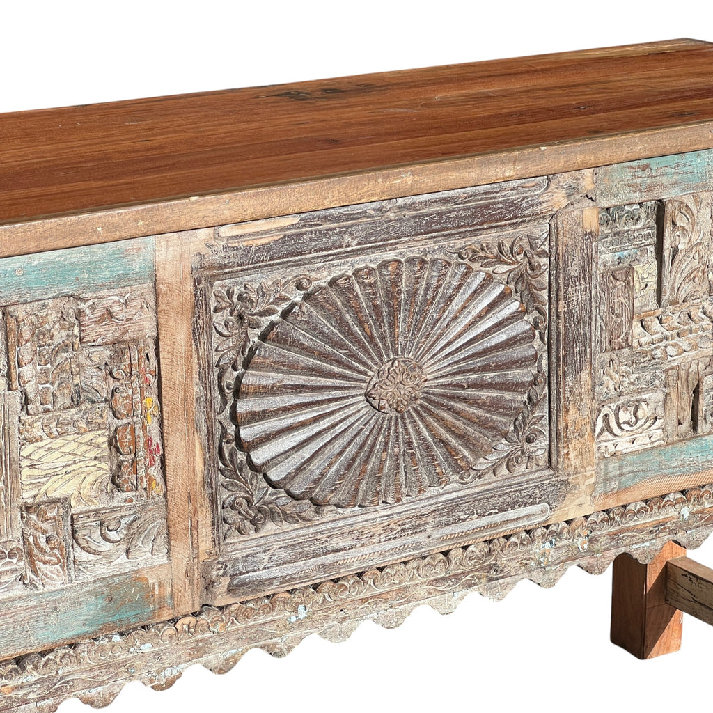 Carved Console Table – handcrafted vintage Indian decor from Jodhpur, Rajasthan