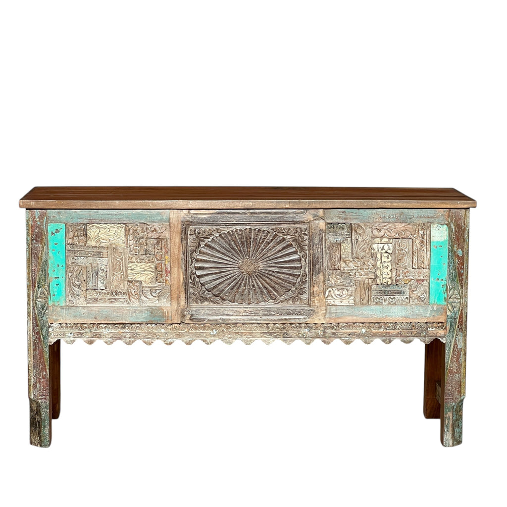 Carved Console Table – handcrafted vintage Indian decor from Jodhpur, Rajasthan